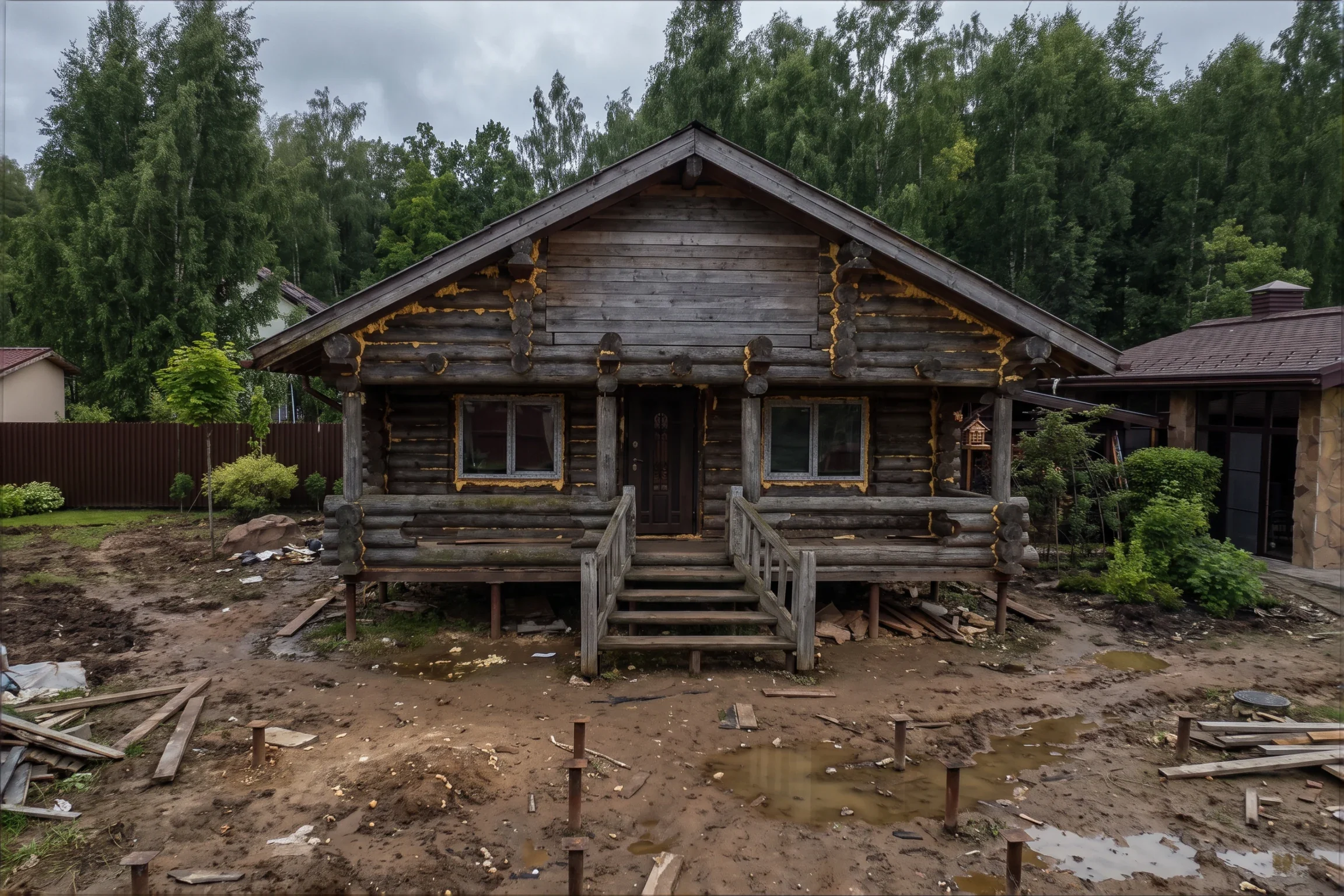 Реконструкция бани на Калужском шоссе — до работ